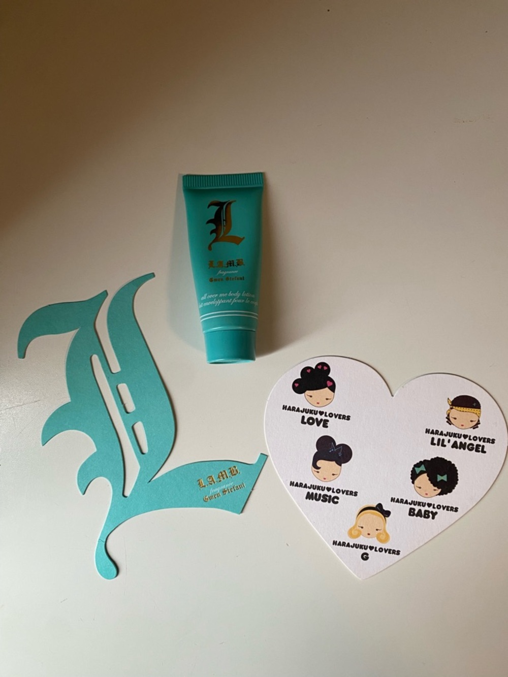 L.A.M.B. Sample Lotion and Perfume Cards